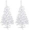 2 Pieces Christmas White Tree with Stand Weather Resistant PVC Artificial Christmas Tree Easy Assemble Fake Xmas Tree